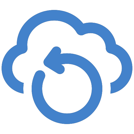 icon cloud backup blau