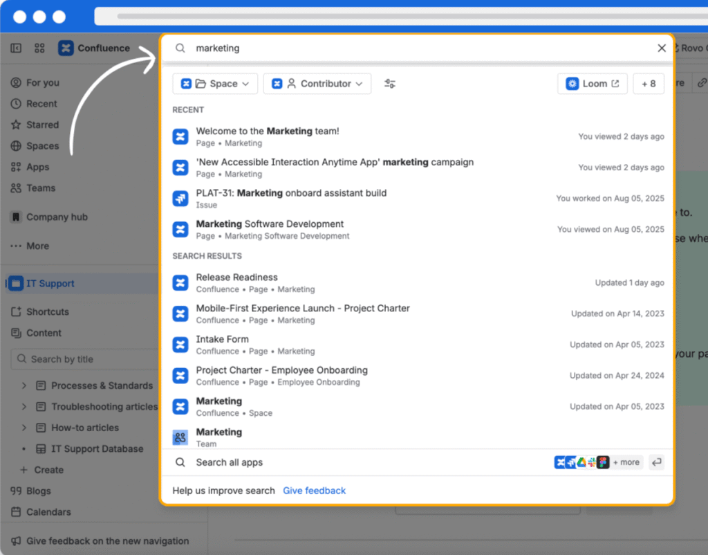 Atlassian Cloud intelligente Suche atlassian Intelligence search