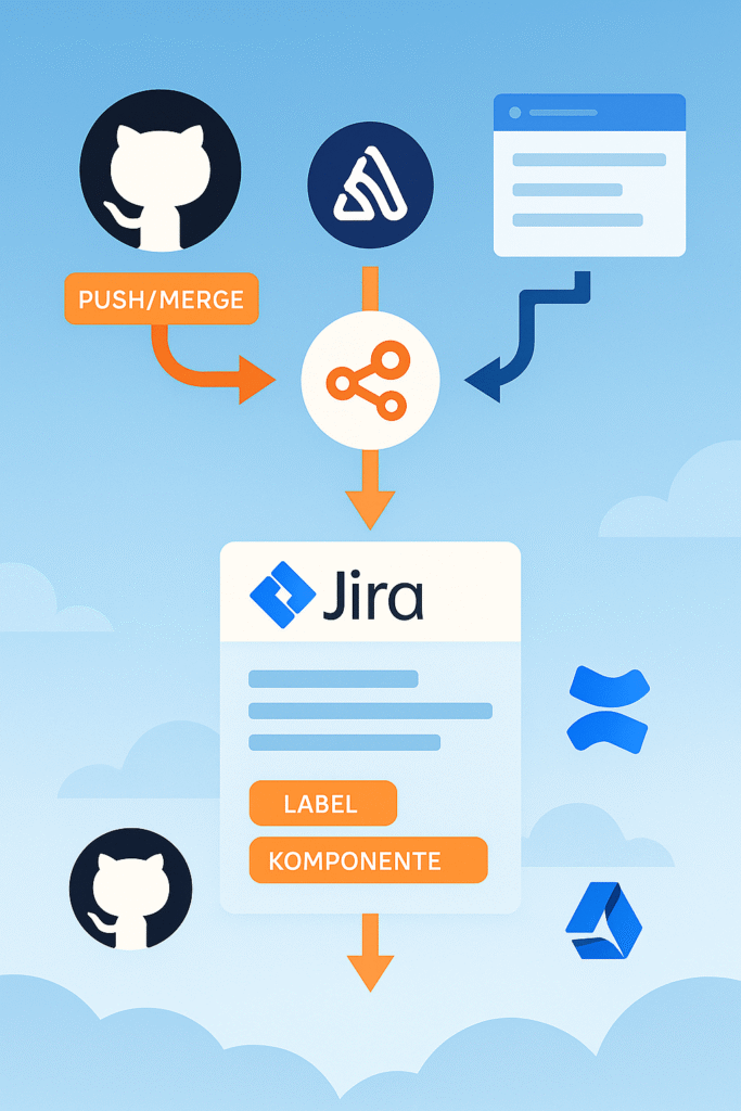 Jira- und Confluence-Workflows mit n8n erweitern: Szenario 1: Issues automatisch aus Git, Monitoring & Formularen anlegen