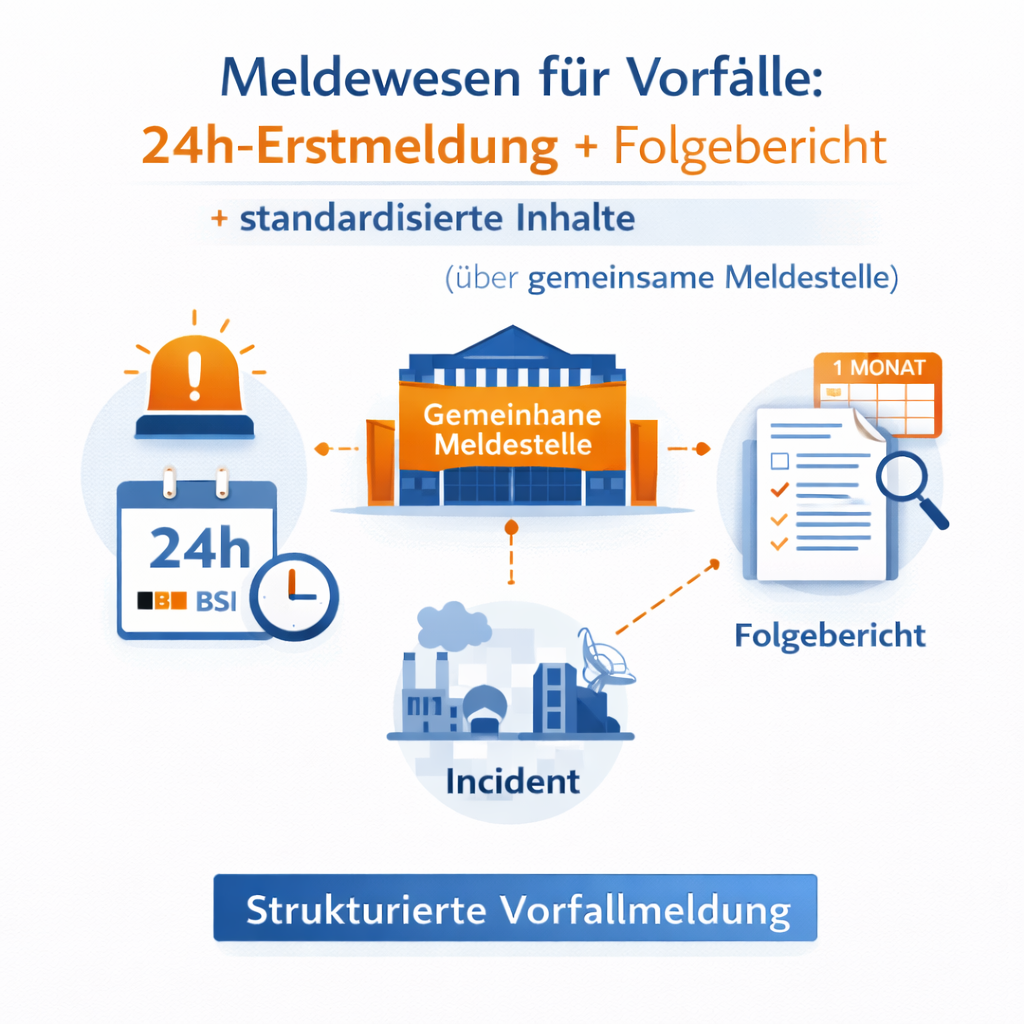 KRITIS DACH Gesetz Meldewesen für Vorfälle Grafik